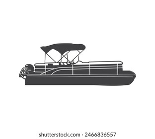 Pontoon Boat, Design, Pontoon Boat Clipart, Pontoon Boat Vector