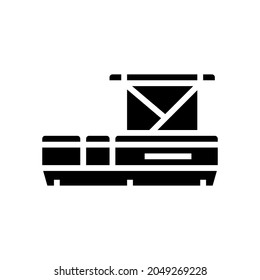 Pontoon Boat Glyph Icon Vector. Pontoon Boat Sign. Isolated Contour Symbol Black Illustration