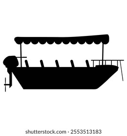 Pontoon Boat Icon for Water Sports and Recreation