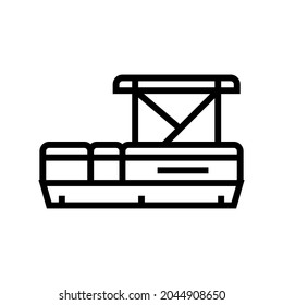 pontoon boat line icon vector. pontoon boat sign. isolated contour symbol black illustration svg