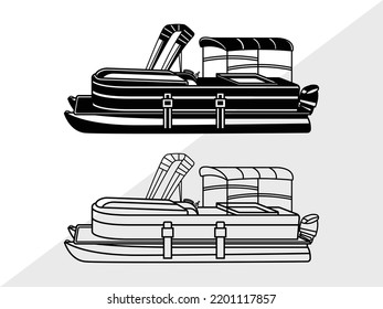 Pontoon Boat SVG Printable Vector Illustration svg