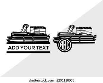 Pontoon Boat SVG Printable Vector Illustration svg