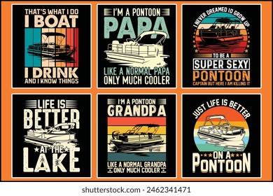 Pontoon Funy shirt. Pontoon Bundle T-shirt. Pontoon Boat T-shirt Bundle.