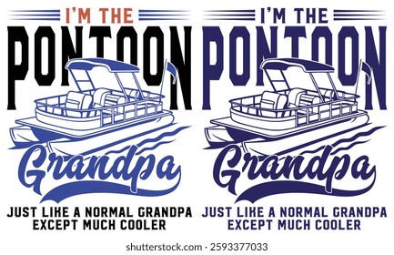 Pontoon Grandpa Captain Funny Boating Fathers Day Gift T-Shirt, Pontoon Captain 4th of July Pontoon Boat T-Shirt Design.