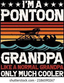 Pontoon Grandpa Captain Retro T-Shirt Design