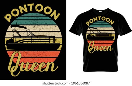 Pontoon Queen T Shirt Design
