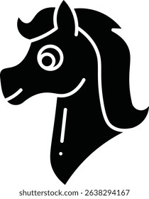 Pony animal glyph vector, icon, design