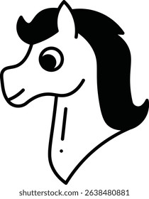 pony animal vector, dualtone  icon, design premium