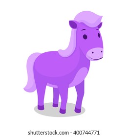 Pony cartoon minimalistic vector illustration. Cartoon animal illustration