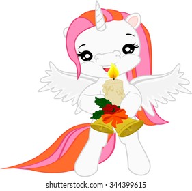 Pony and a christmas candle.