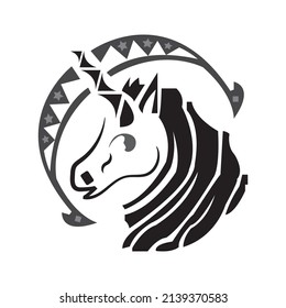 Pony head icon vector illustration design template web