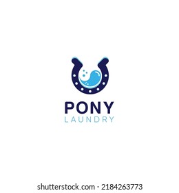 Pony Horse shoe with labs tube logo designs