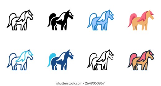 Ícone Pony definir coleção de vários estilos 
