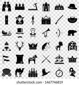 Pony icons set. Simple style of 36 pony vector icons for web for any design