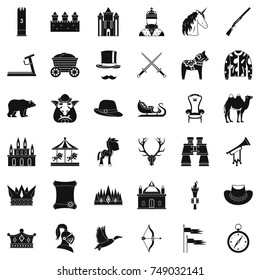 Pony icons set. Simple style of 36 pony vector icons for web isolated on white background