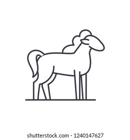Pony line icon concept. Pony vector linear illustration, symbol, sign