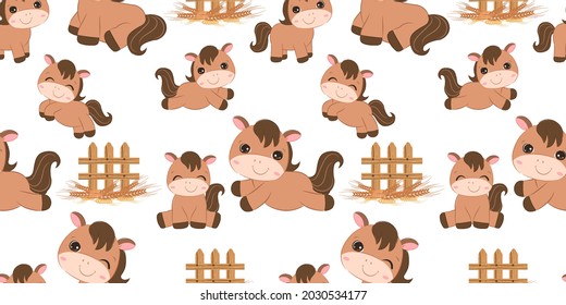 diseño ininterrumpido de pony perfecto para fondo de pared, fondos, invitaciones, proyectos de diseño de embalaje. 
Diseño de patrones de superficie.