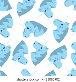 pony unicorn horn head blue pattern