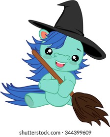 Pony wizard and his magic broom.