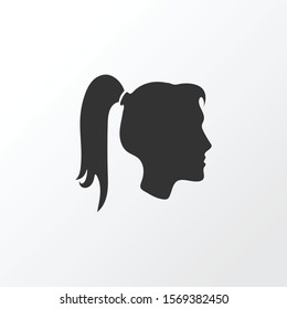 Ponytail hair icon symbol. Premium quality isolated hairstyle element in trendy style.