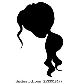 Ponytail woman hair vector silhouette