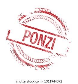Ponzi grunge stamp