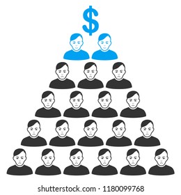 Ponzi pyramid scheme flat vector icon. An isolated icon on a white background.