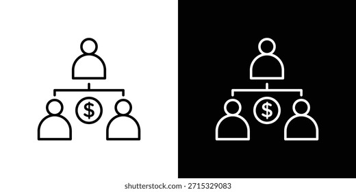 Concepto editable del icono del esquema de Ponzi. símbolos editables del trazo del Vector