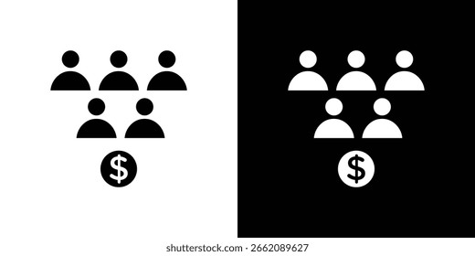Vetores de glifos de ícones do esquema Ponzi. Pacote simples da Web.