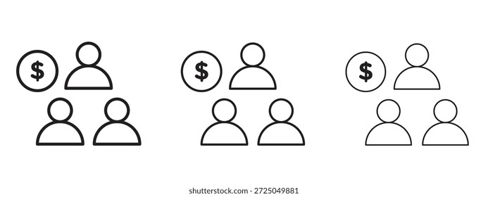 Ícone do esquema Ponzi. Ilustração de vetor de estilo minimalismo desenhado à mão