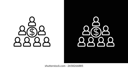 Esquema de ponzi ícone outline. Vetor editável EPS 10