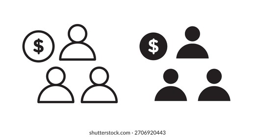 Ícone do esquema Ponzi, ícone do estilo da estrutura de tópicos para site ou aplicativo móvel, gráficos vetoriais