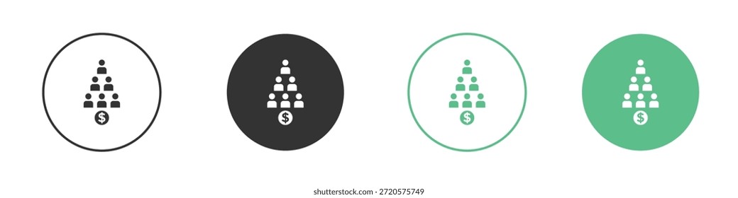 Pictogramas de ícone do esquema Ponzi. Vetor eps 10