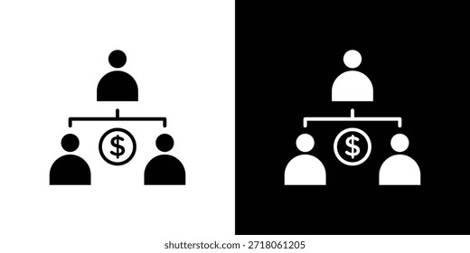 Ícone do esquema Ponzi. Pictograma simples de alta qualidade. Estilo sólido moderno