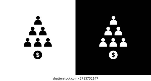 Symbol für Ponzi-Schema. Vektorgrafik. Silhouette in schwarzer Farbe