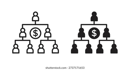 Ponzi scheme icon for web designs. editable pictogram.