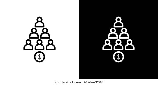 Ponzi ícone do esquema para o site, modelo de design vetorial estilo elegante