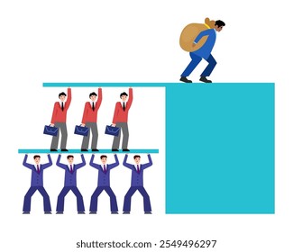 Ponzi scheme. Vector simple color flat illustration.