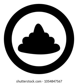 Poo black icon in circle .