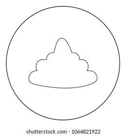 Poo black icon in circle vector illustration isolated flat style .