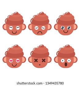 Poo cute emoji sticker set collection