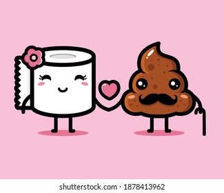 poo and cute tissue fall in love with each other