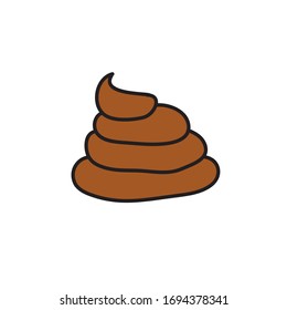 poo doodle icon, vector illustration