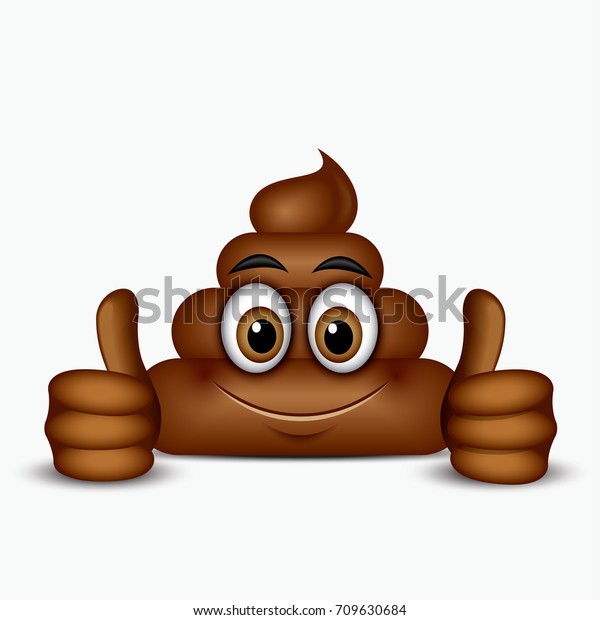 Poo Emoticon Holding Thumbs Emoji Poop Stock Vector Royalty Free