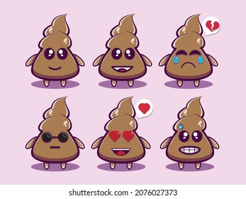 ilustración de icono de carácter vectorial de emoticono de poo