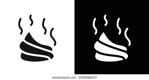 Poo icon flat line symbol set.