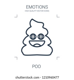 poo icon. high quality line poo icon on white background. from emotions collection flat trendy vector poo symbol. use for web and mobile