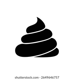 Poo icon silhouette vector flat design.