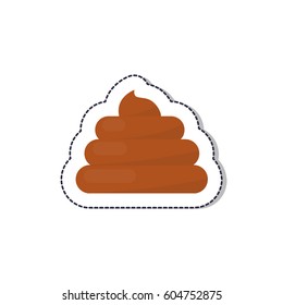 poo icon, sticker. isolated on white background. vector illustration