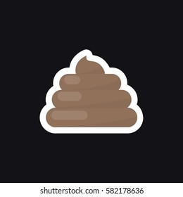 poo icon, sticker. vector illustration